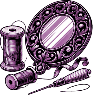 Purple Spool and Mirror Logo